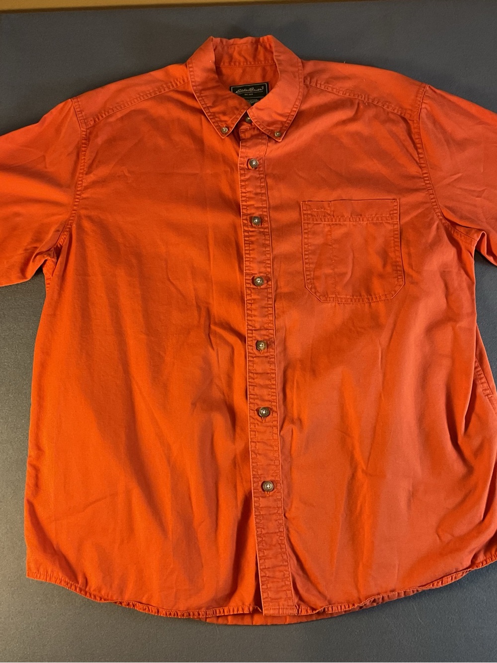 Eddie Bauer Men's Bright Orange Button-Down Shirt